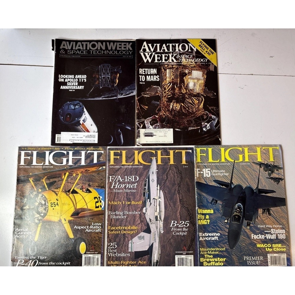 Lot Of 5 Vtg Aviation Week And Flight Magazines (V5)